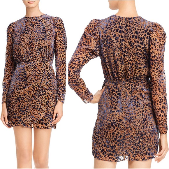 NWT: The Kooples - Velvet Leopard Mini Dress Sz: 3 - Picture 2 of 7